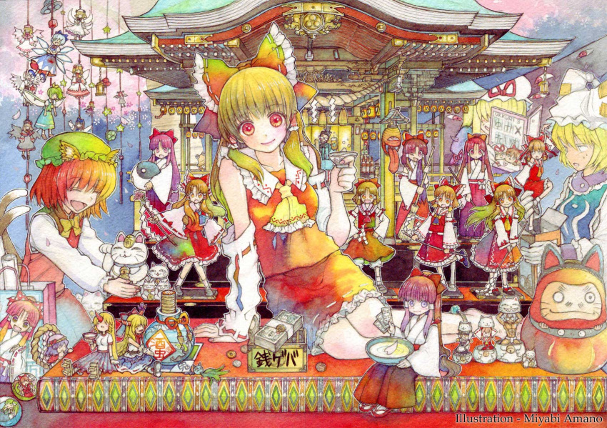 >:), >:d, :<, :d, :o, ^_^, alternate_hair_color, amano_miyabi