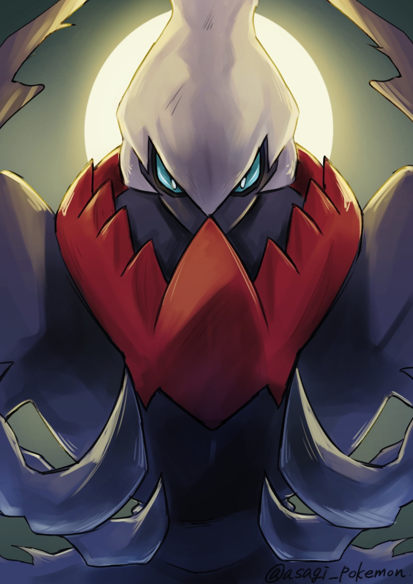 asagi_tsuzumi, blue_eyes, blue_sclera, bright_pupils, claws, colored_sclera, commentary_request, darkrai