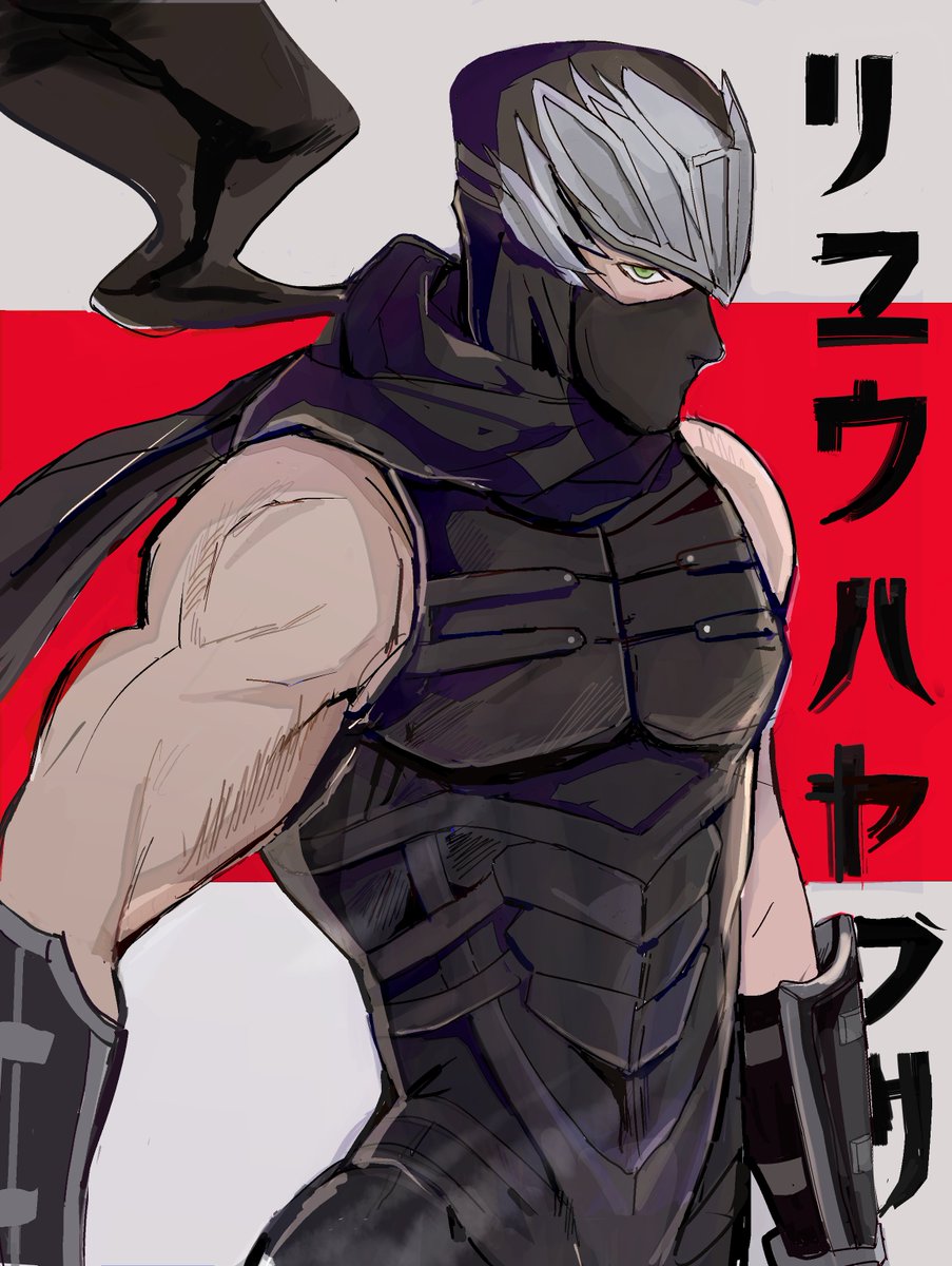 1boy, black_bodysuit, black_gloves, black_scarf, bodysuit, commentary, cowboy_shot, english_commentary