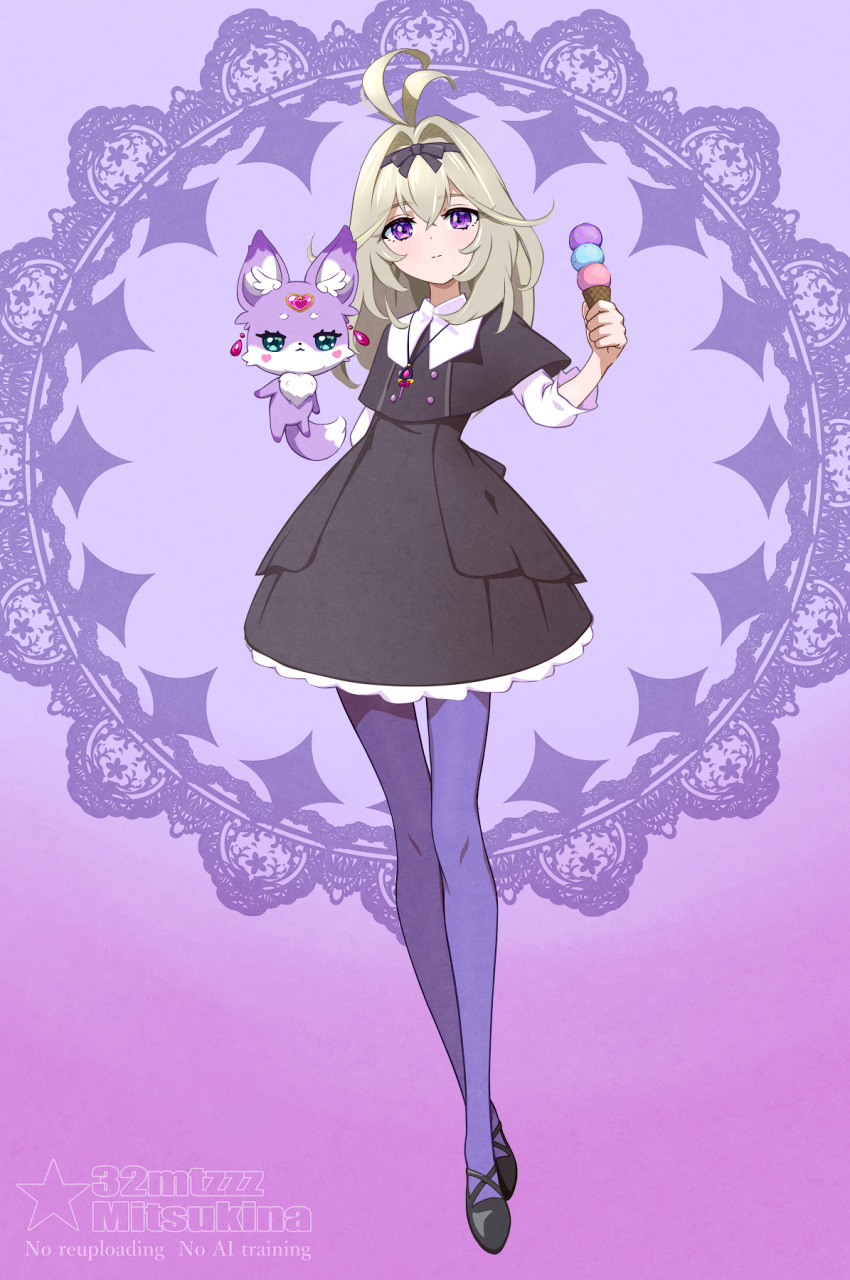 1girl, 32zzz, :3, animal_ear_fluff, animal_ears, antenna_hair, arm_behind_back, artist_name