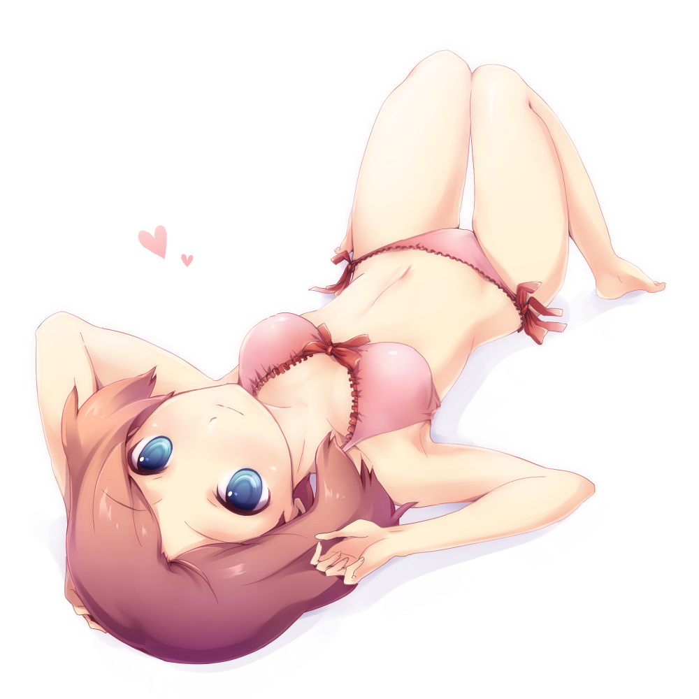 blue_eyes, brown_hair, haruka_(pokemon), lying, natsu_(728), pokemon, short_hair, swimsuit