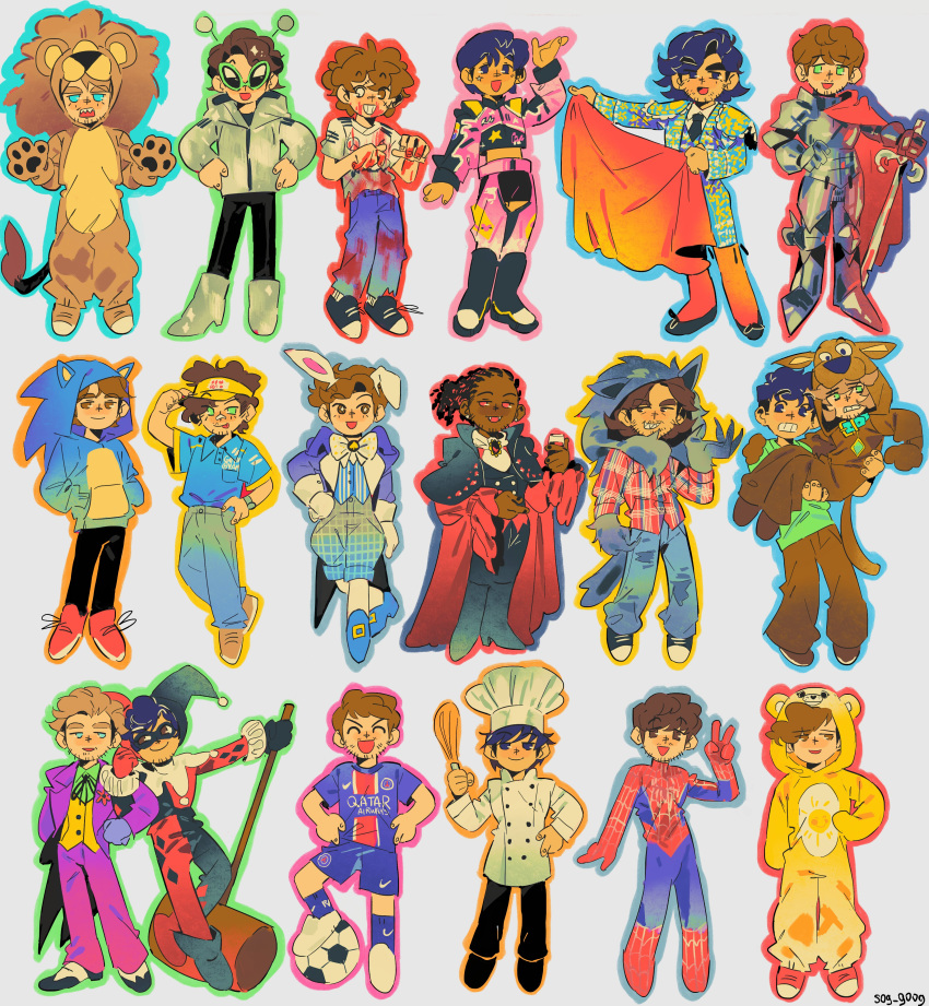 6+boys, absurdres, alexander_albon, andrea_kimi_antonelli, animal_costume, animal_ears, antennae, ball