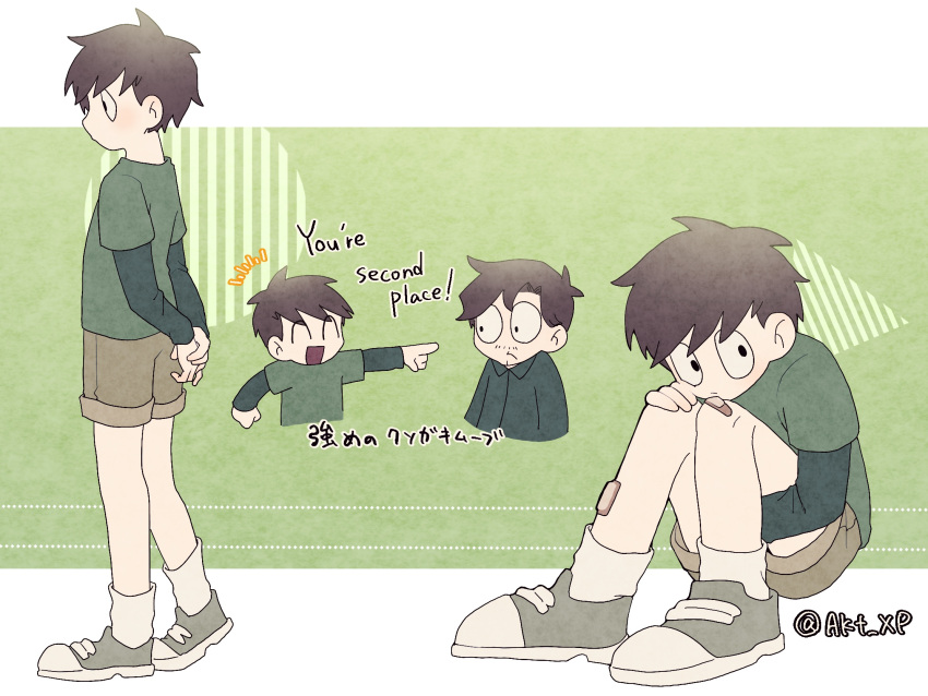 2boys, :d, ^_^, aged_down, akt_xp, antenna_hair, arms_behind_back, artist_name