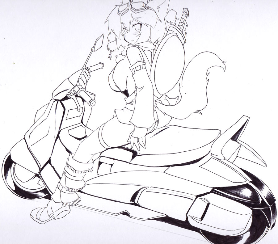 alternate_costume, animal_ears, ass, bare_shoulders, boots, breasts, detached_sleeves, fingerless_gloves