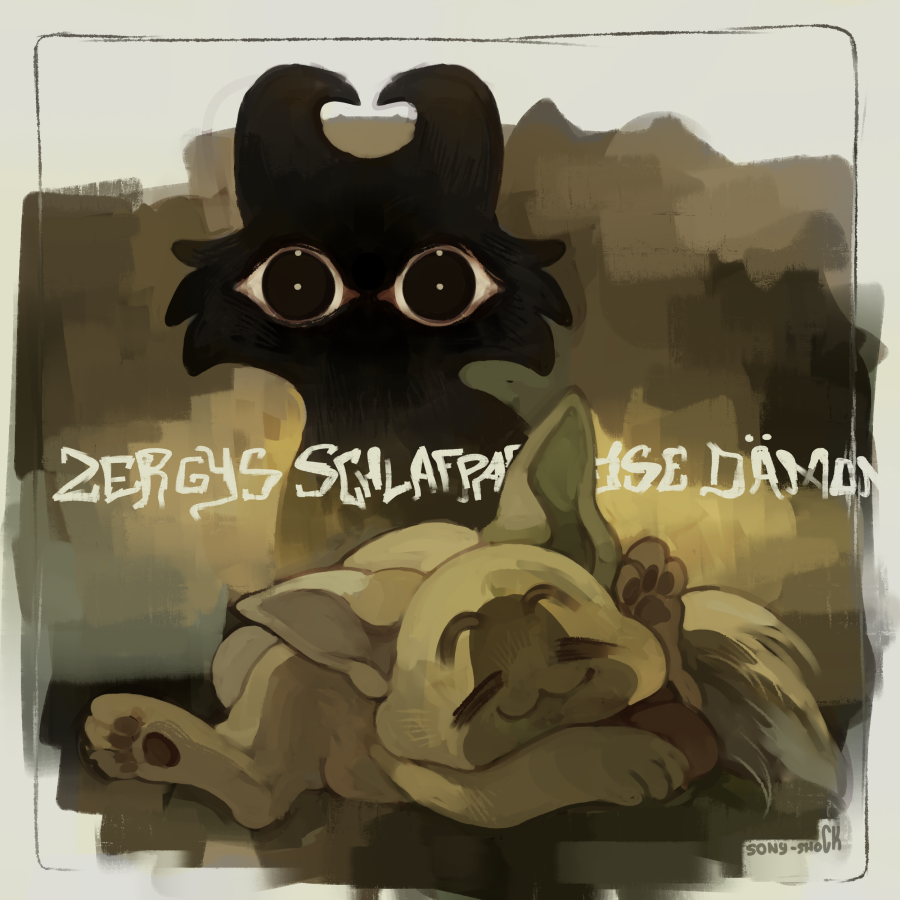 :3, animal_focus, black_eyes, bright_pupils, cat, commentary, english_commentary, german_text