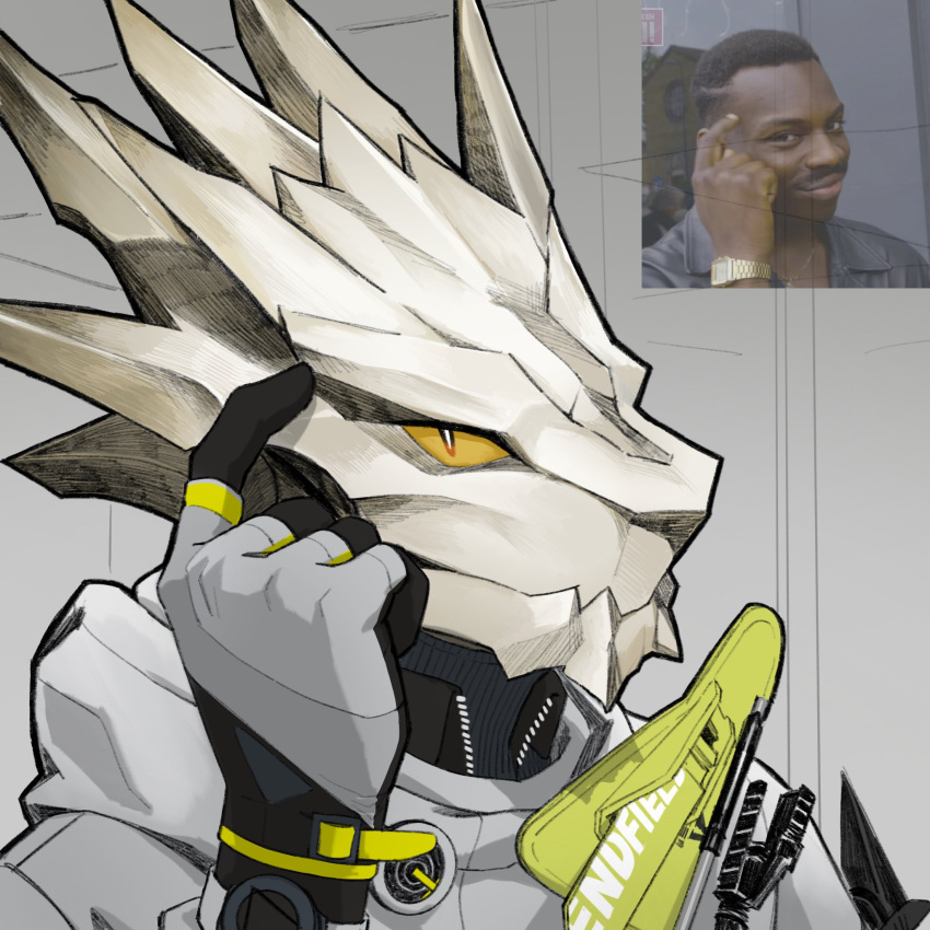 1boy, antal_(arknights), arknights, arknights:_endfield, closed_mouth, colored_sclera, commentary, cyanusowo