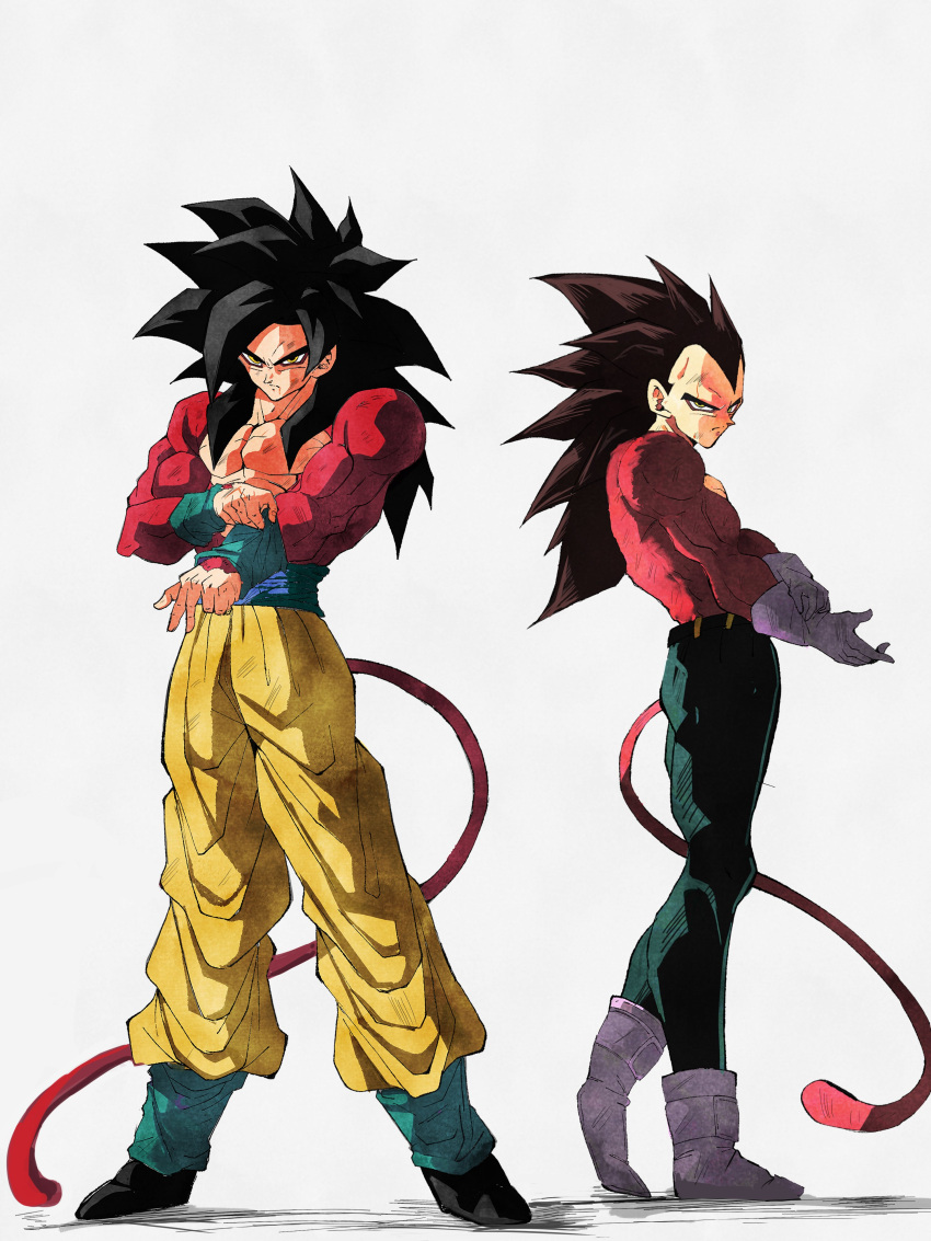 absurdres, blue_sash, boots, dougi, dragon_ball, dragon_ball_gt, full_body, green_eyes
