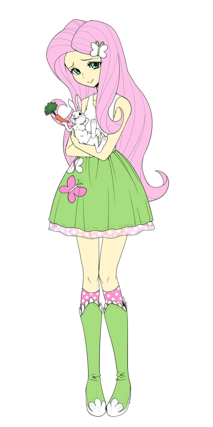 1girl, absurdres, angel_bunny, animal, animal_print, bare_arms, bare_shoulders, boots