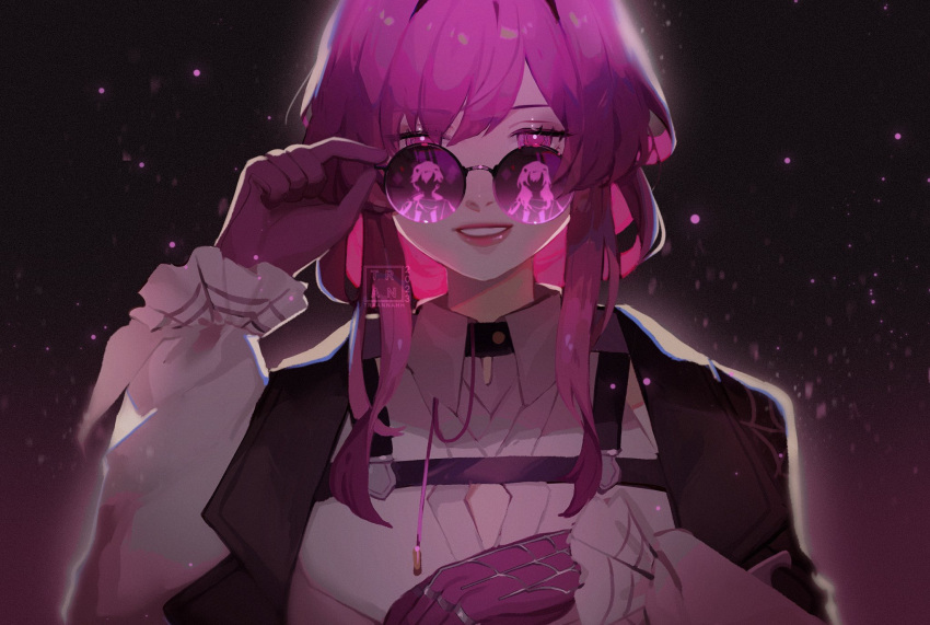 1girl, breasts, eyewear_on_head, gloves, highres, honkai:_star_rail, honkai_(series), jacket