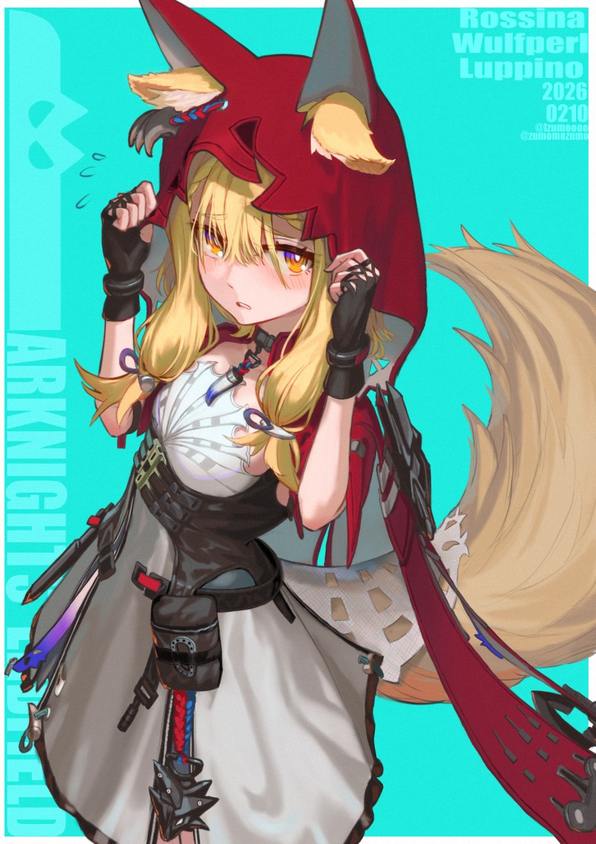 1girl, animal_ears, arknights, arknights:_endfield, belt, black_gloves, cape, cloak