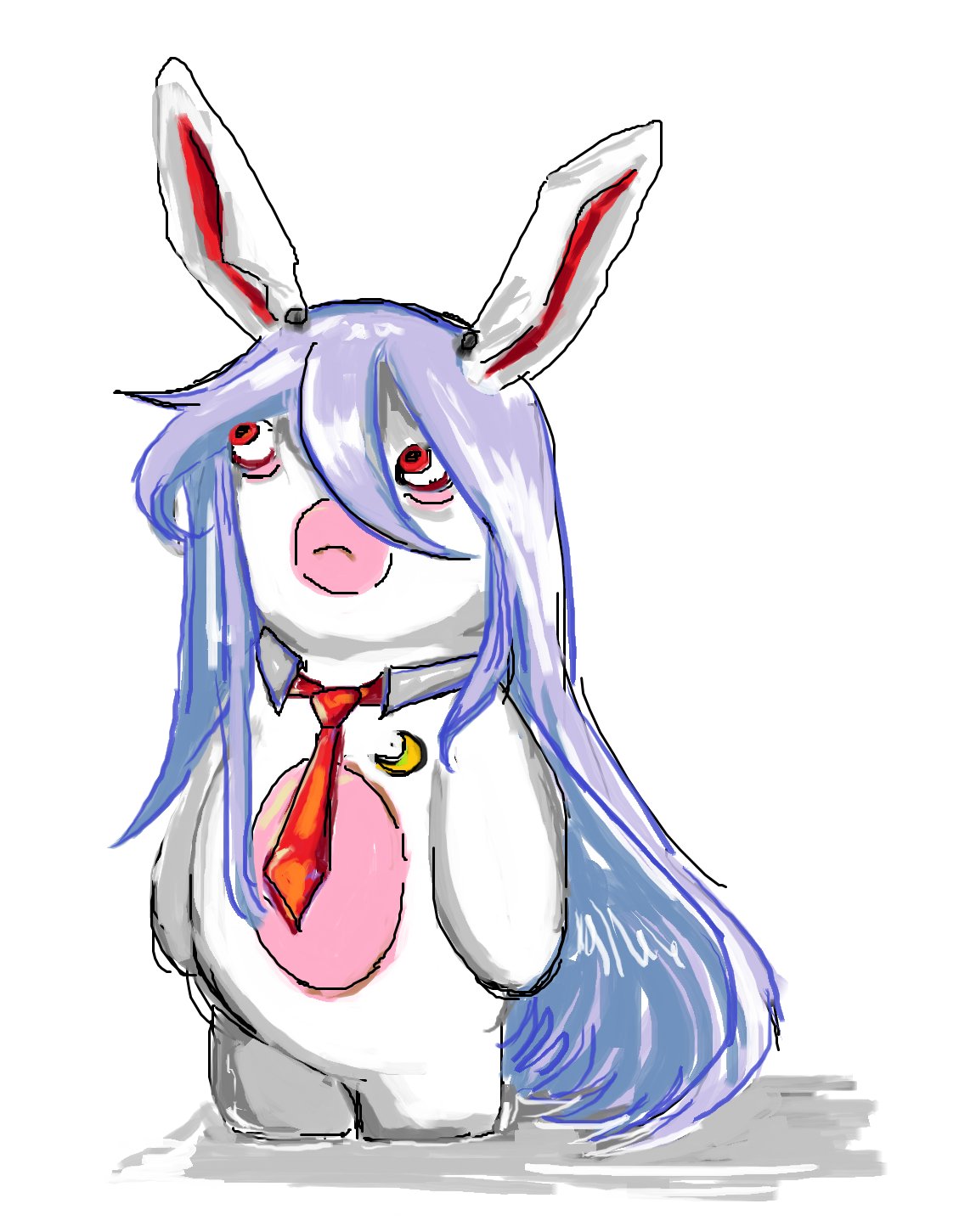 animal_ears, closed_mouth, cosplay, detached_collar, full_body, hair_between_eyes, highres, long_hair
