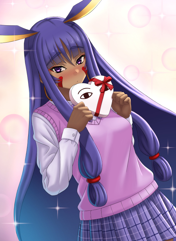 1girl, animal_ears, blush, bow, bowtie, box, breasts, chuppa_(katotsuba)