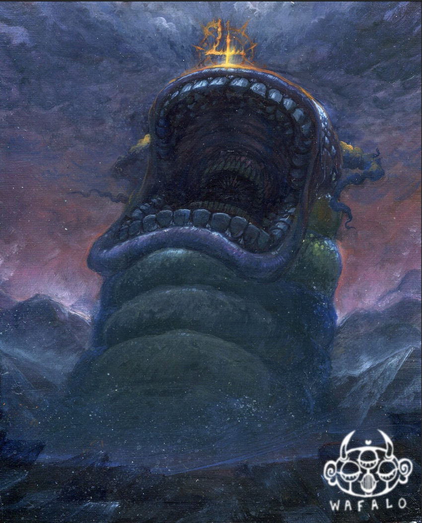1boy, acrylic_paint_(medium), alternate_form, artist_logo, hagoromo, highres, jaws, jupiter_symbol