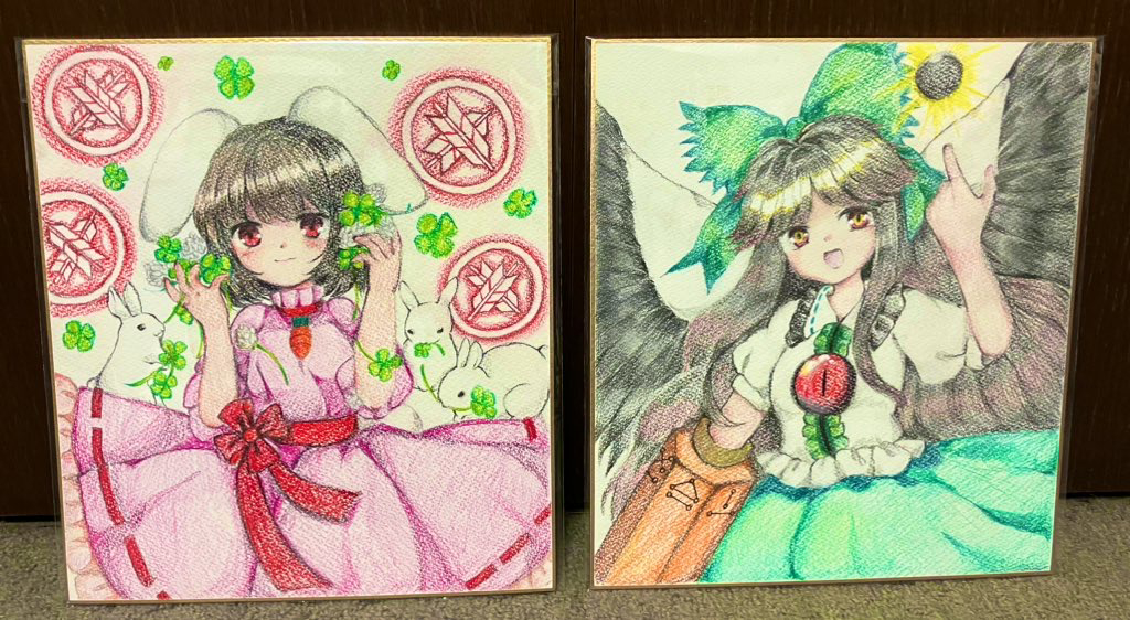 2girls, animal_ears, arm_cannon, arms_up, arrow_(projectile), belt, bird_girl, bird_wings