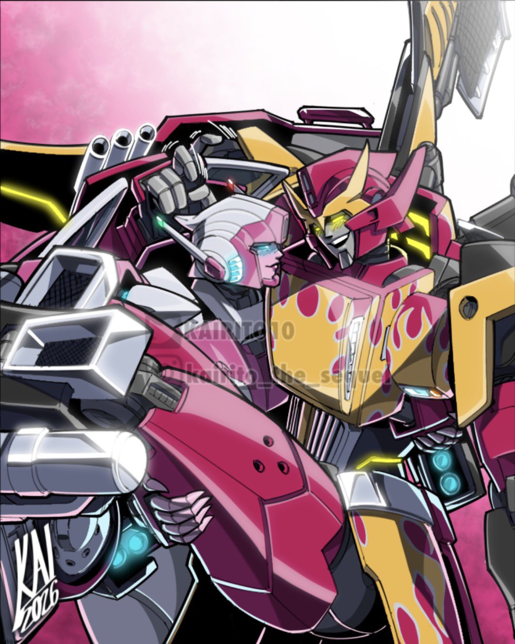 1boy, 1girl, arcee, blue_eyes, blush, carrying, closed_mouth, dated