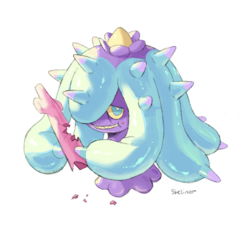 blue_eyes, colored_sclera, highres, looking_at_viewer, mareanie, no_humans, pokemon, pokemon_(creature)