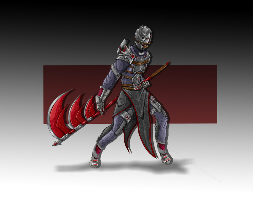 1boy, absurdres, alternate_universe, armor, armor_strap, armored_bodysuit, armored_boots, black_background