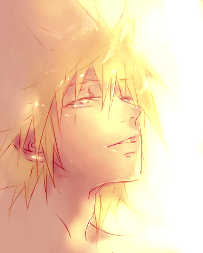 1boy, blonde_hair, commentary, cropped_shoulders, english_commentary, hair_between_eyes, half-closed_eyes, illbewaiting
