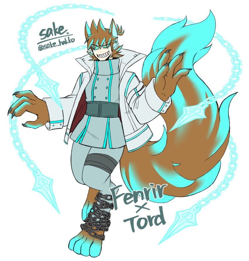 1boy, alternate_costume, alternate_form, animal_ears, animal_feet, animal_hands, animification, antenna_hair