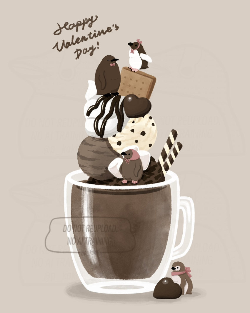 animal, bird, bow, bowtie, candy, chocolate, chocolate_syrup, commentary_request