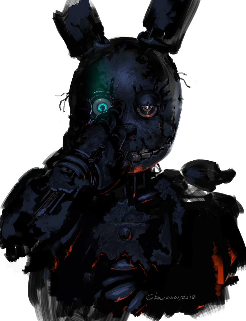 absurdres, animal_ears, animal_nose, cable, cropped_torso, damaged, exposed_internal_machinery, five_nights_at_freddy's