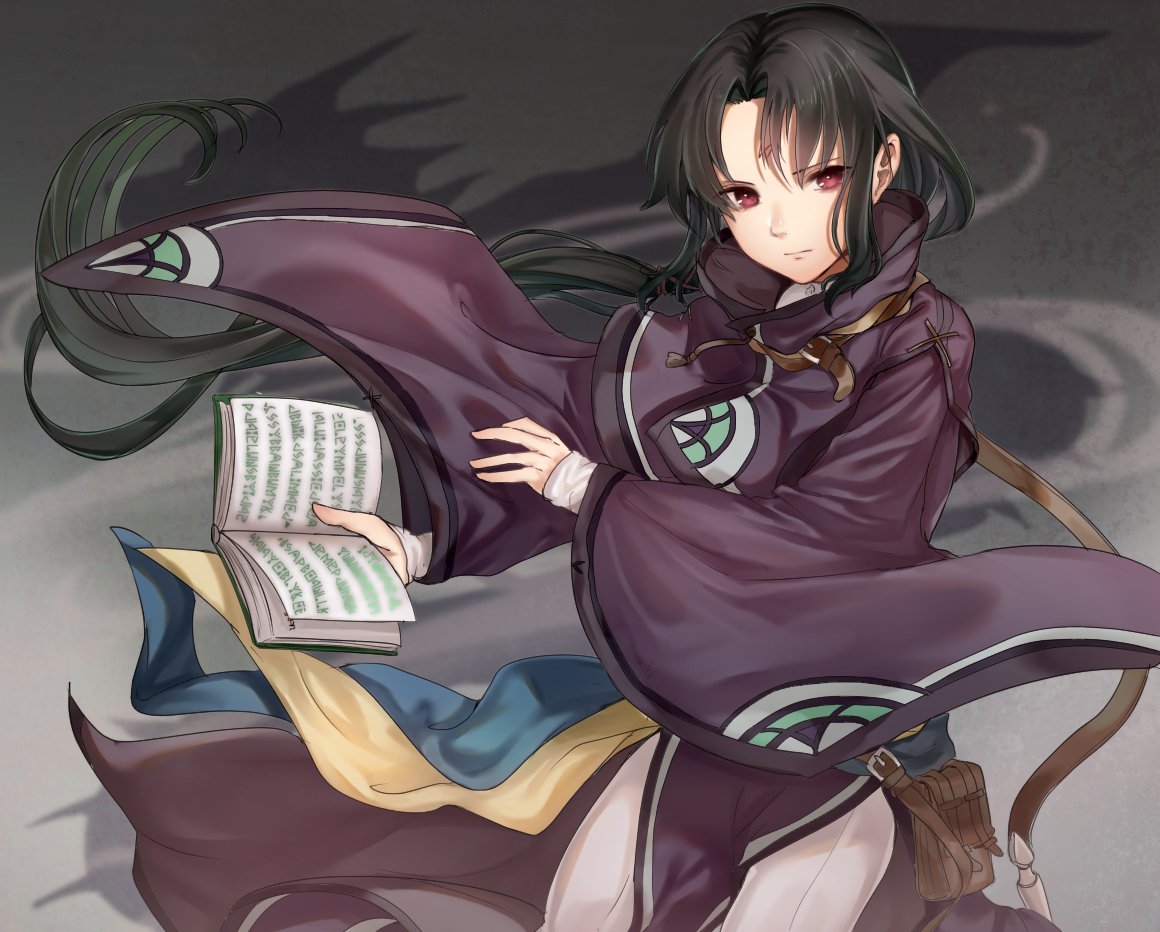 1boy, bishounen, black_hair, book, closed_mouth, commentary, facial_mark, fire_emblem