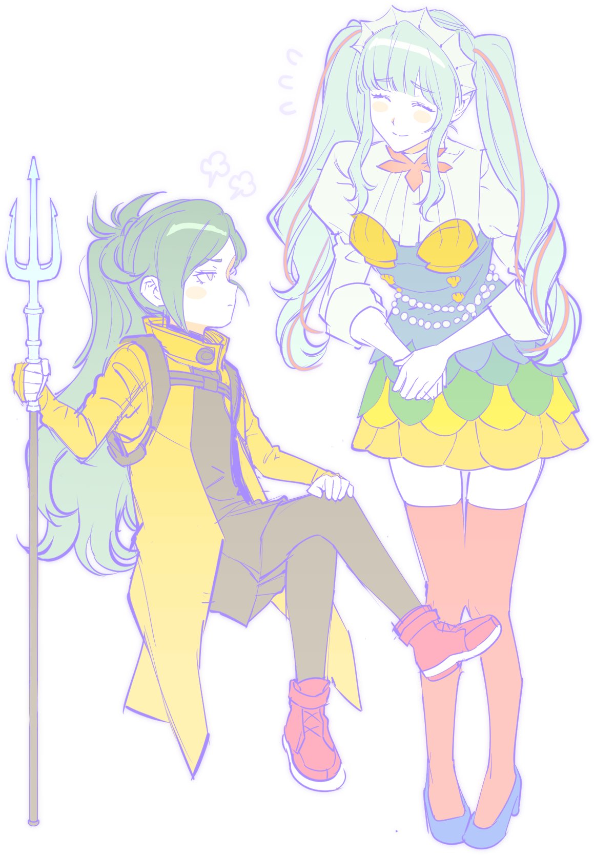 ai_the_somnium_files, angry, blush_stickers, doi_amame, hashtag-only_commentary, high_heels, highres, holding