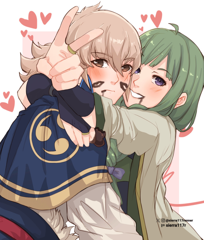 1boy, 1girl, after_kiss, aged_up, alternate_hairstyle, blush, bridal_gauntlets, candy
