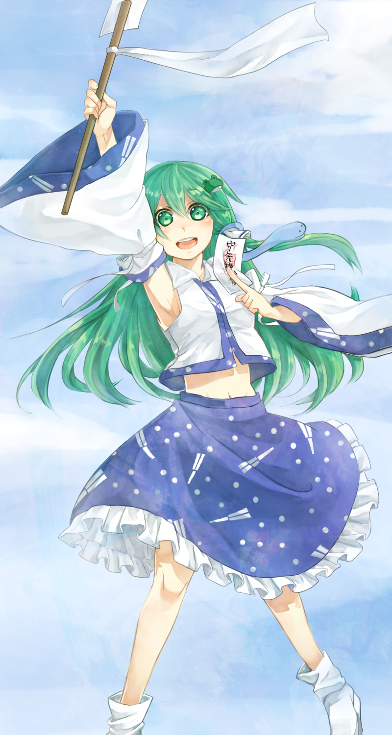 :d, aqua_eyes, aqua_hair, arm_up, armpits, boots, detached_sleeves, frog