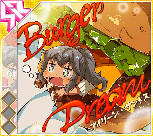+_+, 1girl, album_cover, black_hair, burger, character_name, cheese, chibi