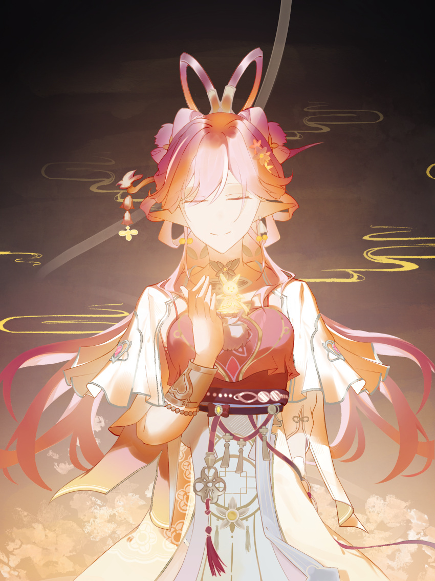 1girl, absurdres, breasts, chinese_clothes, chinese_commentary, chinese_hairstyle, closed_eyes, commentary_request