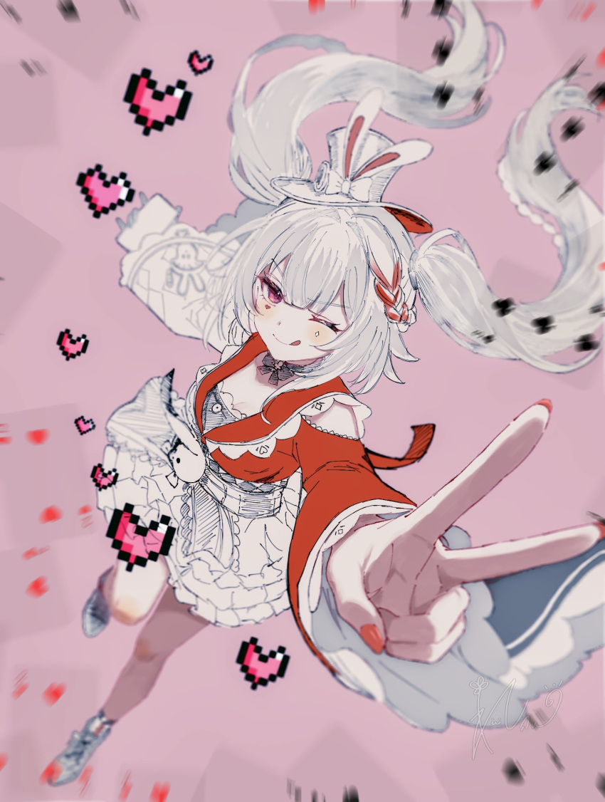 1girl, :d, animal_ears, armor, bare_shoulders, bow, bow_necklace, bowtie