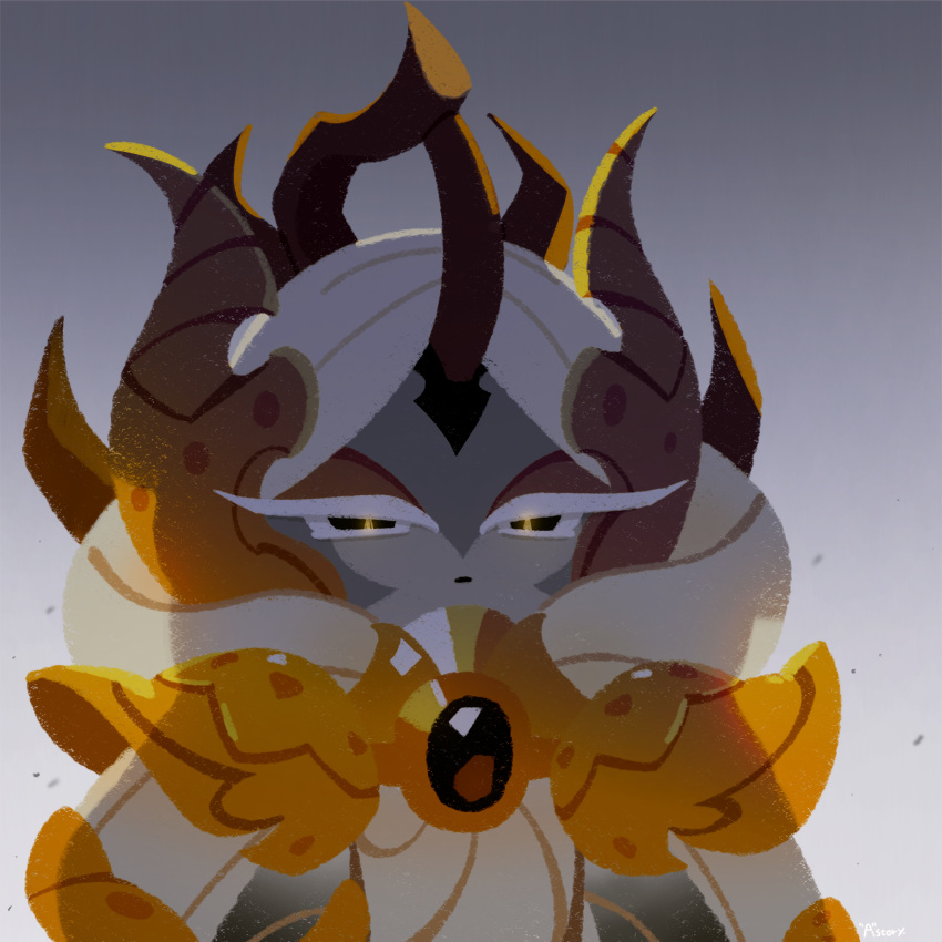 1other, black_eyes, colored_eyelashes, colored_skin, cookie_run, cookie_run:_ovenbreak, dragon_horns, grey_skin