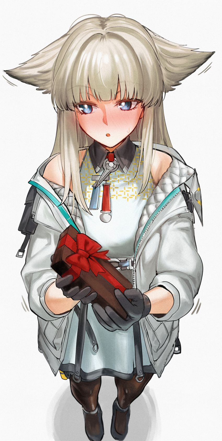 1girl, :o, absurdres, animal_ears, arknights, arknights:_endfield, averting_eyes, bird_ears