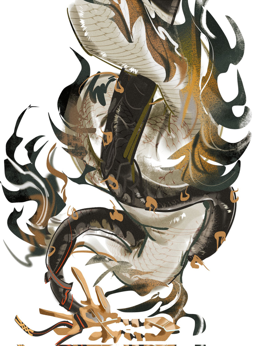 arknights, chongyue_(arknights), coffff404, commentary_request, dragon_tail, eastern_dragon_tail, fur-tipped_tail, highres