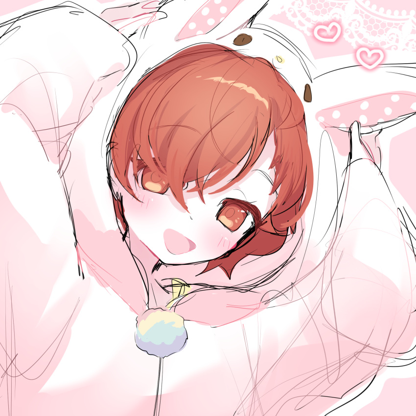 1girl, brown_hair, commentary_request, cosplay, fraiisiemimi, highres, kigurumi, persona