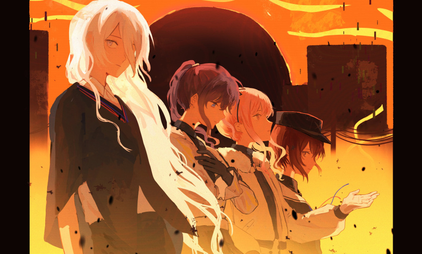 1other, 25-ji_nightcord_de._(project_sekai), 3girls, absurdres, akiyama_mizuki, apocalypse, asahina_mafuyu, blue_eyes