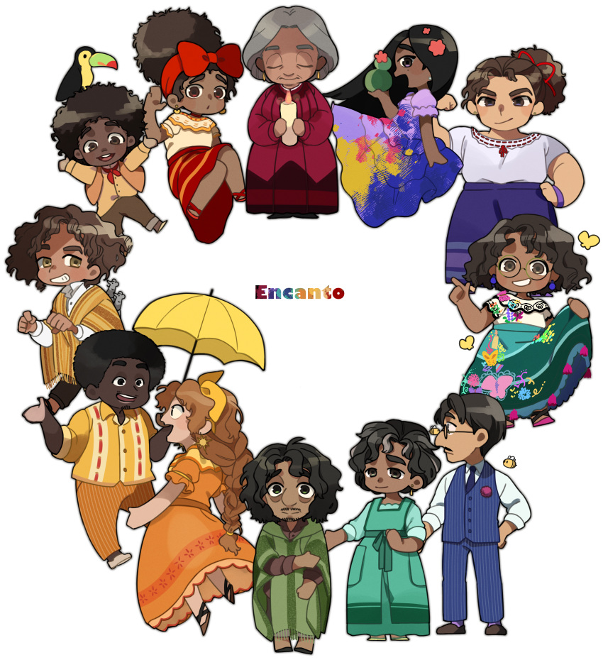 4boys, 6+girls, absurdres, agustin_madrigal, alma_madrigal, antonio_madrigal, brown_eyes, brown_hair