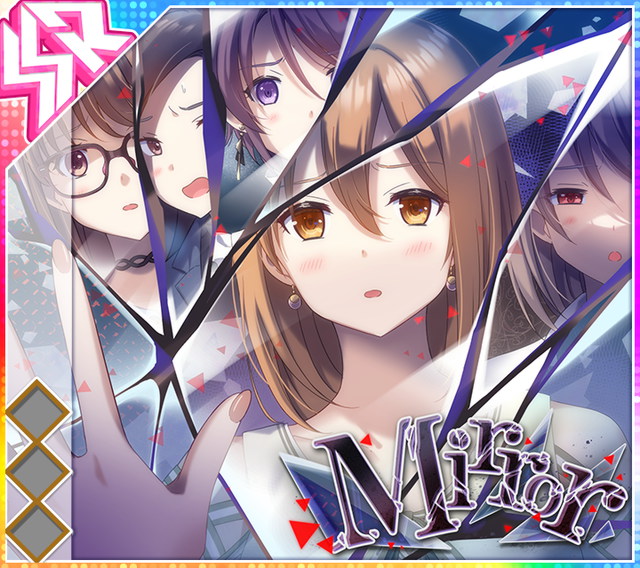 5girls, against_glass, album_cover, amane_ai, black-framed_eyewear, black_choker, blush, broken_glass