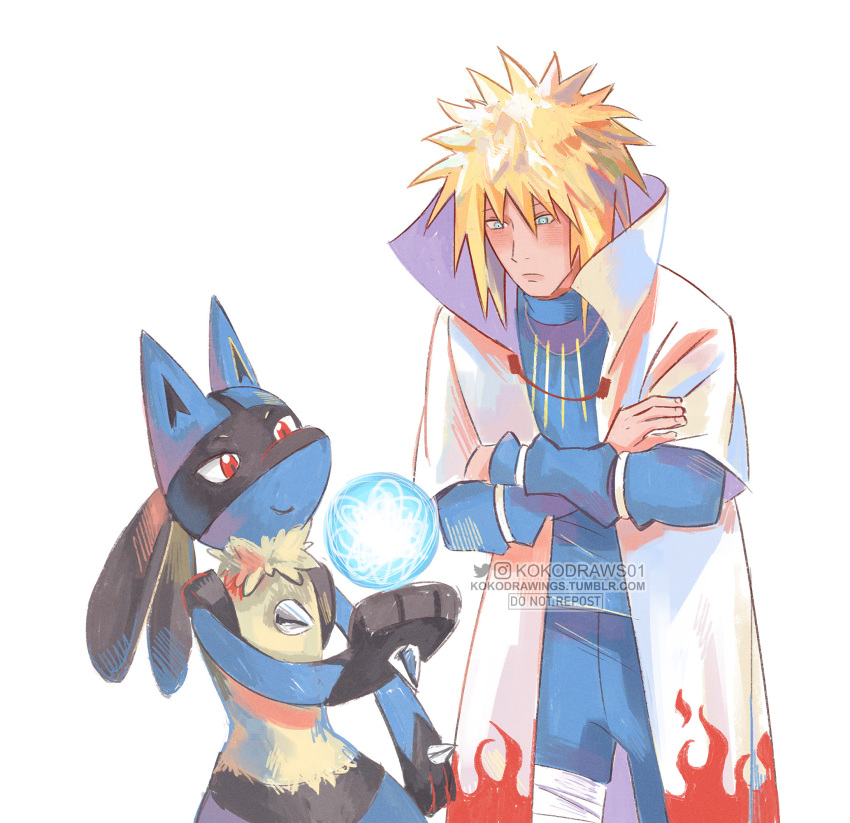 blue_fur, body_fur, flak_jacket, forehead_protector, highres, hokage, jacket, kokodrawings