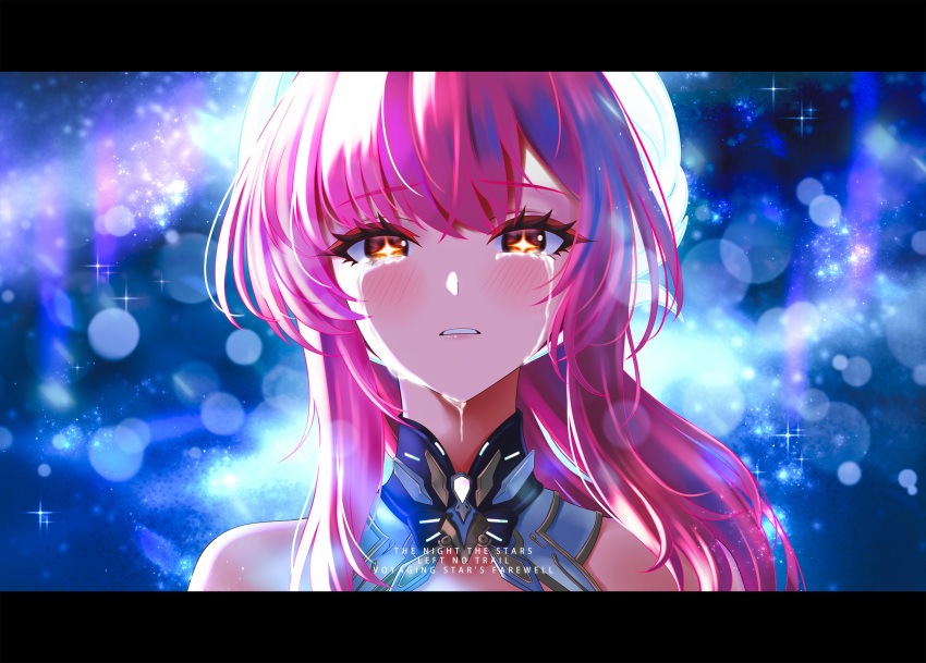 1girl, aemeath_(wuthering_waves), blush, chinese_commentary, commentary_request, crying, crying_with_eyes_open, english_text