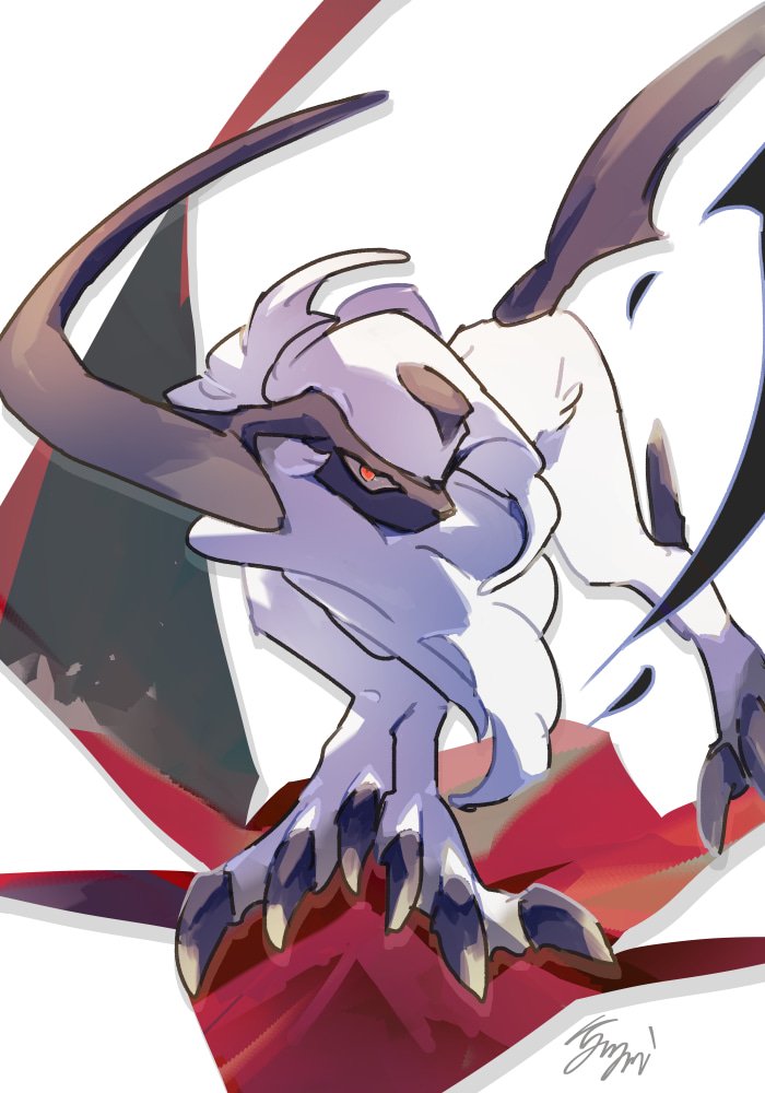 absol, claws, commentary_request, horns, kanami_(bprod), looking_at_viewer, no_humans, pokemon