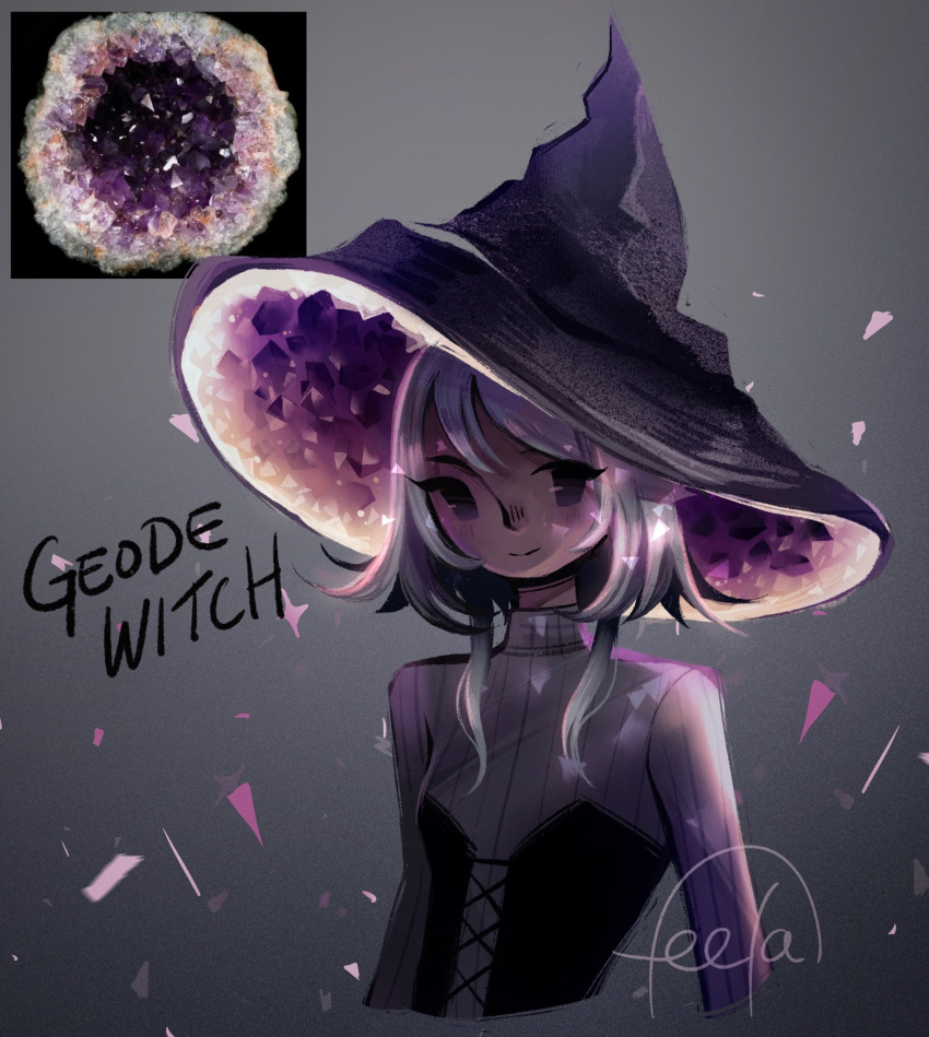 1girl, colored_blush, corset, crystal, dark-skinned_female, dark_skin, feefal, gem