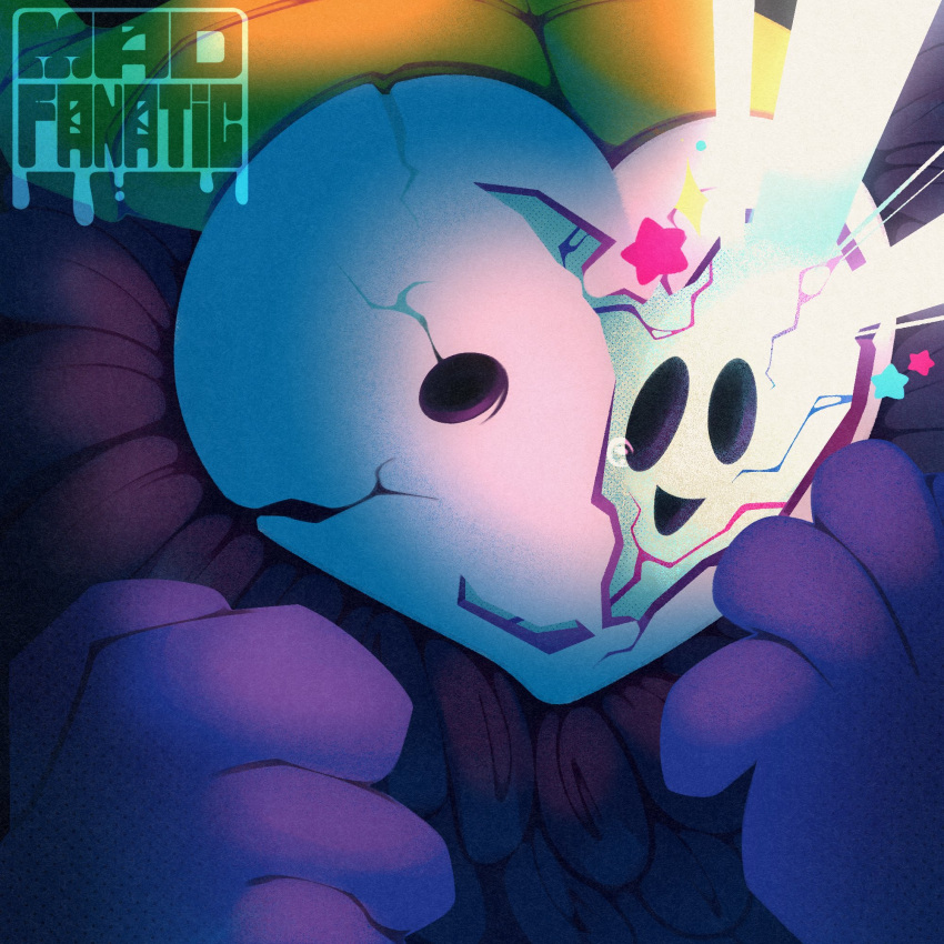 1other, artist_logo, commentary, cracked_kawaii_mask, english_commentary, highres, hollow_eyes, kirby_(series)