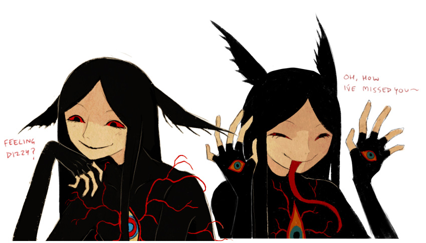 1boy, androgynous, animal_ears, black_eyes, black_hair, black_shirt, closed_mouth, colored_sclera