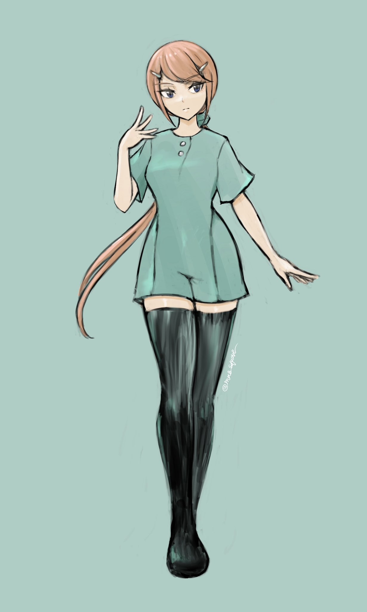1girl, black_boots, bodysuit, boots, breasts, brown_eyes, brown_hair, digimon