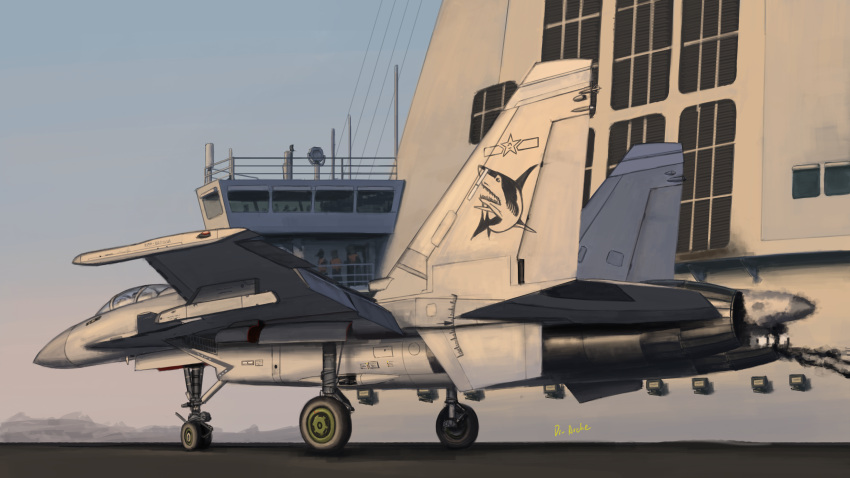 3others, absurdres, aircraft, aircraft_carrier, airplane, canopy_(aircraft), cockpit, commentary