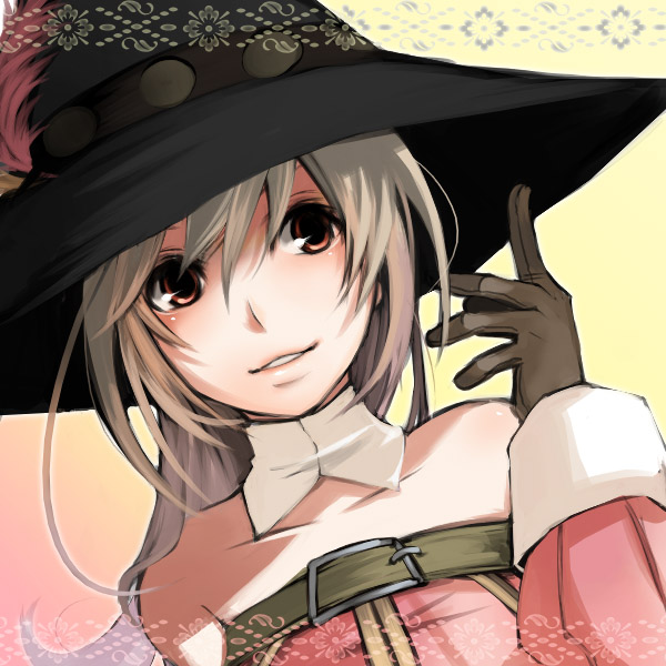 brown_eyes, dutch_angle, face, fantasy_earth_zero, gloves, grey_hair, hat, long_hair