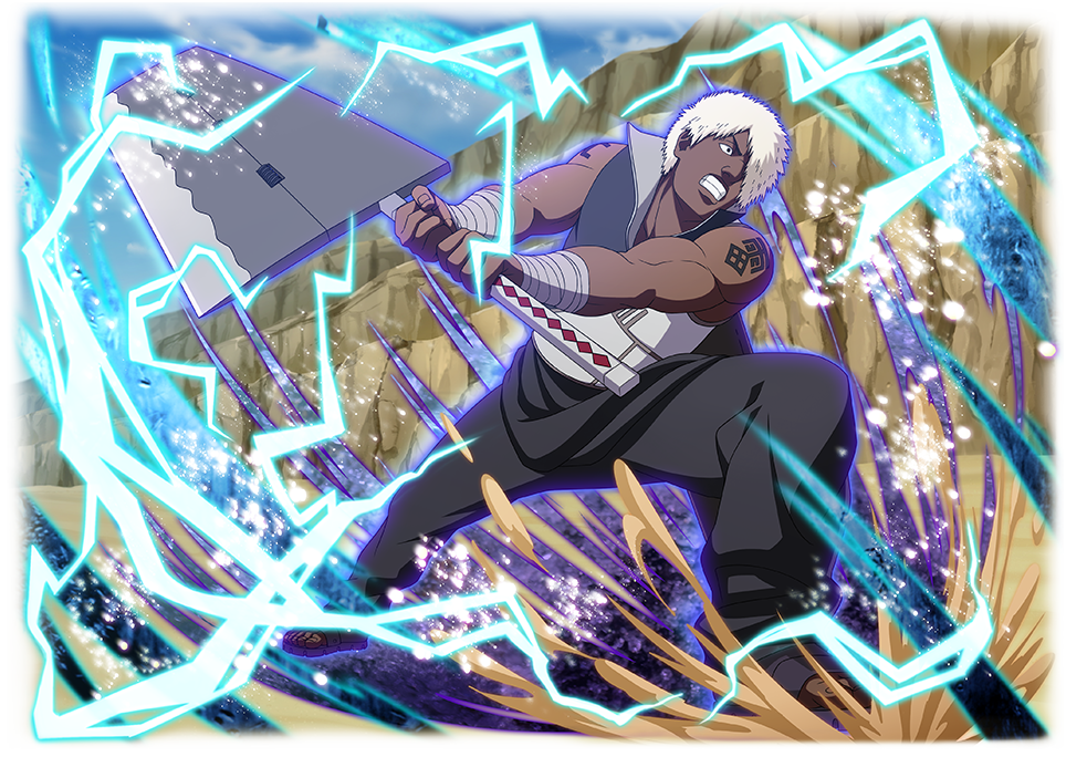 1boy, black_jacket, black_pants, clenched_teeth, dark-skinned_male, dark_skin, darui_(naruto), electricity
