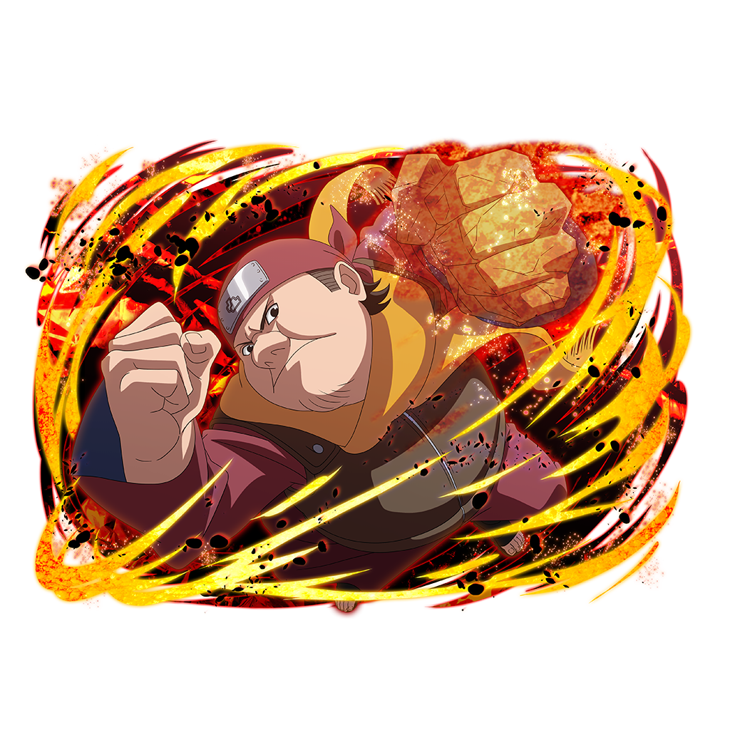 1boy, akatsuchi_(naruto), bandana, black_boots, boots, clenched_hands, forehead_protector, full_body